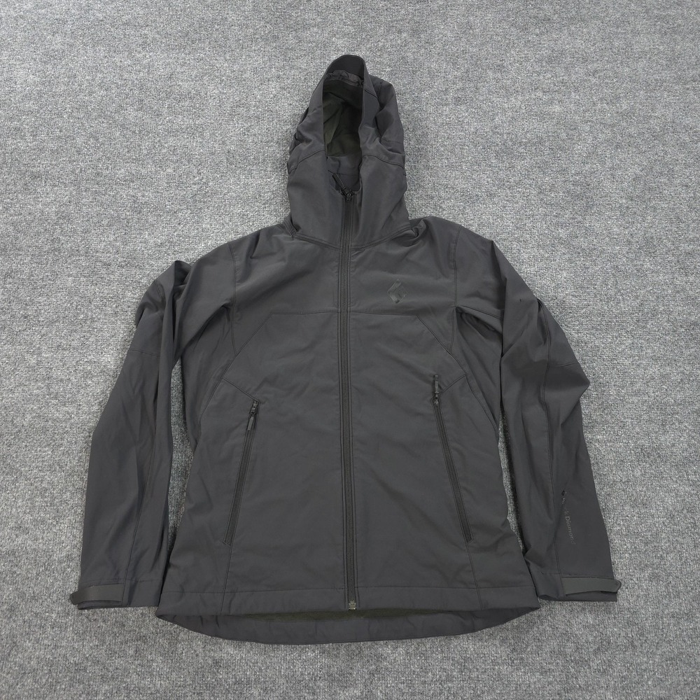 Black Diamond Jacket Womens Large Gray Dawn Patrol Shell‎ Hooded Softshell Ski